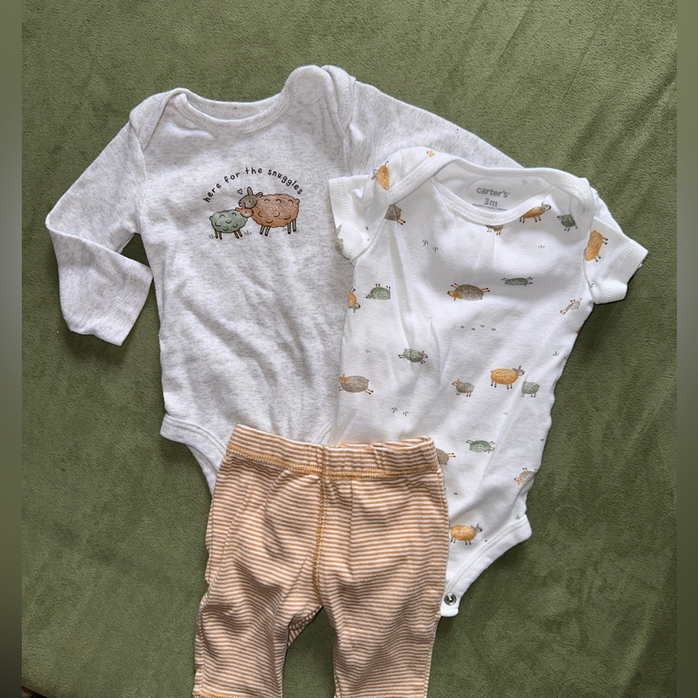 Carters matching outfit. Orange and grey